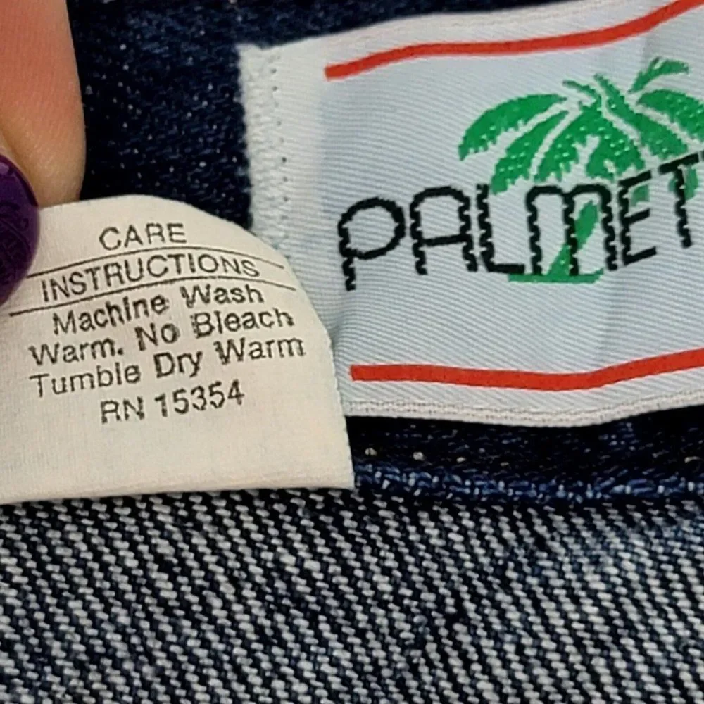Vintage 80s Palmettos Womens 34X30 Dark Wash Denim High‎ Waist Mom Jeans